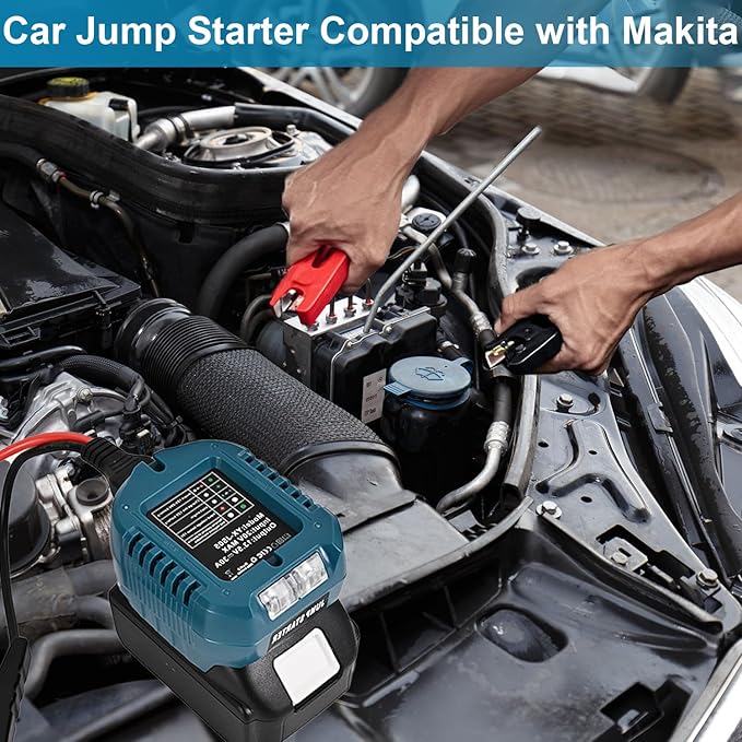 Portable Car Jump Starter Compatible with Makita 18V- 11AWG Heavy Duty Jump Starter Cable (1.2FT) for Car Battery Emergency Jump Start, Using Tool Batteries (Battery Sold Separately)