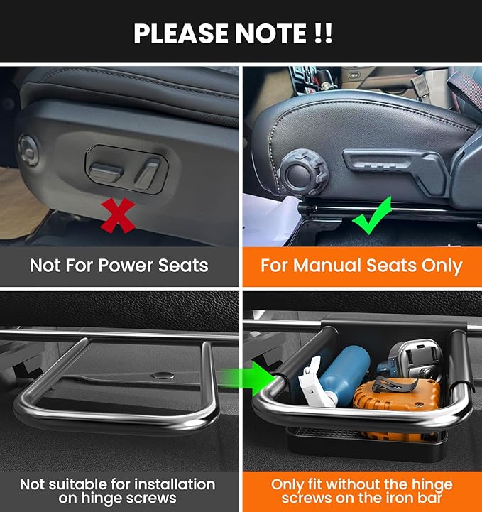 2PCS Center Console Organizer Gear Shift Tray & Front Under Seat Hidden Storage Box for Jeep Wrangler JL JLU 2025 2024-2018 & 2020 2021 2022 2023 2024 2025 Jeep Gladiator JT Truck Interior Accessories