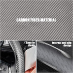 3 Piece Carbon Fiber Steering Wheel Cover,Car Steering Wheel Protector with Non-Slip Lining,Breathable Microfiber Universal for 14.5-15 inch,Gray
