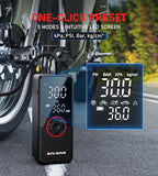 Tire Inflator Portable Air Compressor, 3X Fast Inflate Cordless Air Pump for Car Tires with LED Light, 150PSI Portable Electric Pump with Digital Pressure Gauge, for Bike Motorcycle Car Ball