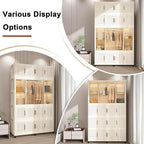Portable Wardrobe Closet, Folding Bedroom Armoire, Plastic Closet Organizer with Hanging Rod, Clothing Storage Bins with Magn