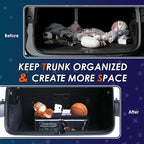 63L Car Trunk Organizer for SUVs & Small/Midsize Cars - Fluorescent Design, Waterproof, Collapsible with Adjustable Straps (Bl