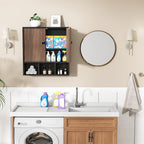 Bathroom Wall Cabinet,Wooden Medicine Cabinet with Fluted Doors Over The Toilet Storage Cabinet with Adjustable Shelf for Bat
