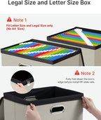 Oterri File Organizer Boxes with Lids, File Box with Mesh Pockets, Document Organizer Box for Letter Size Folders, Zippers Im