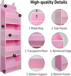 TYMENSH Over The Door Hanging Organizer with 4 Large Pockets – Closet, Bathroom, Nursery, Bedroom, Dorm Storage for Toys, Cos