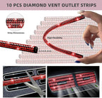 NBTEPEM 30 Pcs Red Bling Car Accessories Set for Women, Red Steering Wheel Cover Set, Bling Console Cover, Seat Belt Cushion, Shift Knob Cushion, Cup Holder Coaster, Rhinestone Car Hanging Accessories