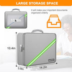 Noiposi Document Organizer with 5200℉ Heat Insulated,Waterproof and Fireproof Document Box,Portable Home Travel Safe Storage 