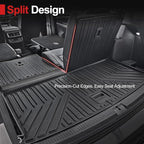 Cargo Mat for Volkswagen Atlas 2018-2025 2026 (Not for Cross Sport)-All Weather TPE Cargo Liner with Backrest Mat for VW Atlas SE SEL Peak Edition Accessories