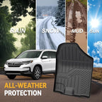 Floor Mats for Honda Pilot 2022-2016, All Weather Floor Mats Trunk Cargo Liner with Backrest Protectors and Door Sill Guards Accessories, Full Coverage Set for 8 Seats (Not Fit Elite Model)