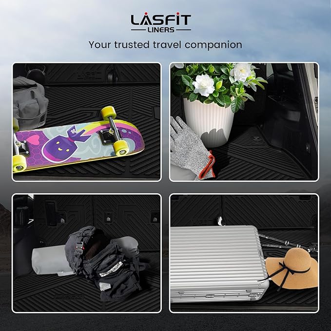LASFIT Cargo Mat & Seatback Mat for Toyota Land Cruiser 2024-2026, Custom Fit All-Weather TPE Rubber Backrest & Trunk Mats for Land Cruiser Accessories, Easy to Clean, Black