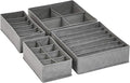 Amazon Basics Dresser Drawer Storage Organizer for Undergarments, Set of 4, Gray | Set of 4