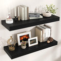 Floating Shelves for Wall, 36" W x 12" D x 2" H, 2 Pack of Long Wall Mounted Engineered Wood Shelves with Invisible Brackets 
