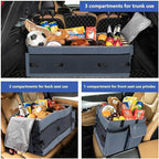 Trunk Organizer with Built-in Insulated Leak Proof Cooler Bag,Collapsible Cargo Organizer for SUV with Non Slip Bottom