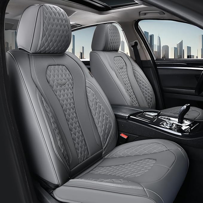 Coverado Car Seat Covers, Gray Seat Covers Full Set, Auto Seat Cover 5 Seats, Car Seat Cushion, Car Seat Covers Front Seats B