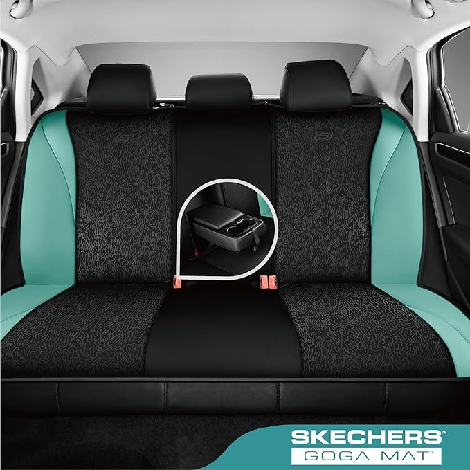 Skechers Car Seat Covers,Leather Seat Covers with GOGA Mat Technology,Waterproof Car Seat Covers Full Sets,Airbag Compatible,