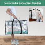 BALEINE 8-Pack Oversized Moving Bags with Reinforced Handles, Heavy-Duty Storage Tote for Clothes, Moving Supplies (Clear, 8-