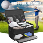 Golf Trunk Organizer, 2 Layer Golf Storage Bag, Waterproof Car Golfer Organizers with Ventilation Compartment for 2 Pairs
