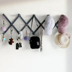 SKOLOO Hat Rack for Wall with 14 Hooks, Solid Wooden, Modern, Expandable Coat Rack Wall Mount for Coats, Hats, Bags, Baseball