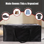 PANDA JOYS Extra Large Moving Bags with Zippers & Carrying Handles, Heavy-Duty Storage Tote for Space Saving Moving Storage, 