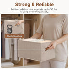 StorageWorks Shelf Baskets for Organization, Linen Closet Organizers and Storage Basket, Foldable Storage Bins, Closet Organi