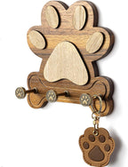MTERSN Wooden Dog Leash Holder for Wall – Dog Leash Holder, Key Rack, and Coat Hanger – Rustic Farmhouse Wall Decor for Entry