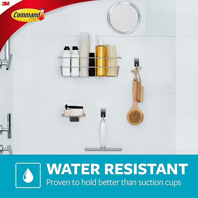 Command Soap Dish for Shower,Damage Free Hanging Bathroom Soap Dish,No Tools Bar-Soap Holder,1 Satin Nickel-Soap-Dish and 2 W
