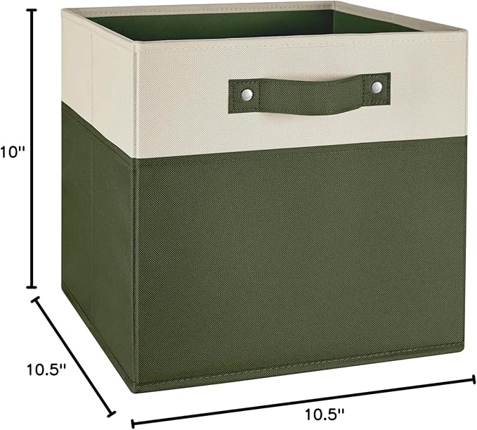 RiverRidge Kids storage bins - 10.5 Cube Storage Organizer with Handles – Olive Two-Tone closet organizers and storage for To