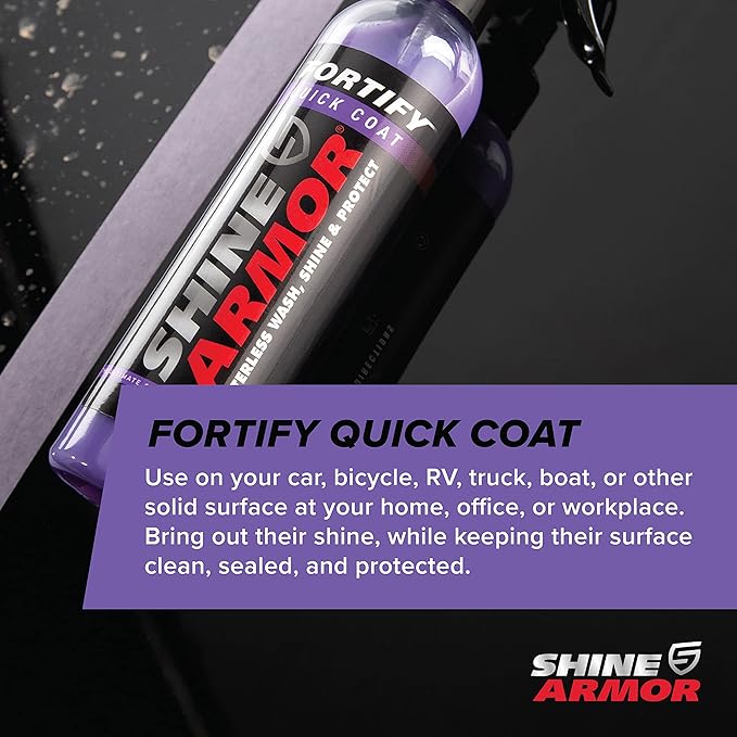 Car Wax Spray and Ceramic Coating for Cars - 3 in 1 Waterless Car Wash and Detailing - Quick Effect Coating Agent for Car - High Gloss Car Coating Spray, Shiny Car Stuff by Shine Armor - 8FlOz