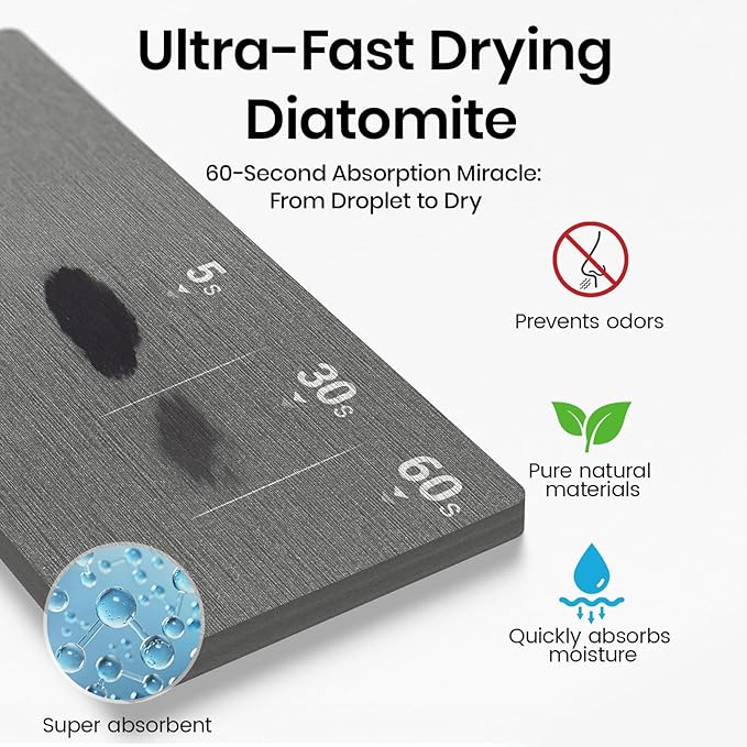 BOTEMY Toothbrush Holder with Instant Drying Stone - Bathroom Counter Organizer, Diatomite Electric Toothbrush Toothpaste Hol