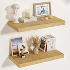 Vivelove 12 Inch Deep Floating Shelves 16 inch Long, Over Toilet Shelf with Invisible Brackets, for Bedroom Bathroom Living R