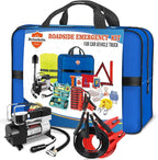 Emergency Car Kit,Roadside Emergency Tool Kit for Vehicle Truck with Air Compressor Jumper Cable First Aid Kit,Winter Auto Ro