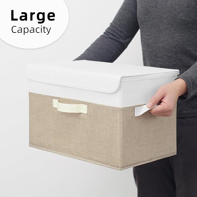 GRANNY SAYS Storage Bins with Lids, Decorative Storage Boxes, Clothes Stoarge Bins, Shelf Baskets, Closet Storage Bins for Cl