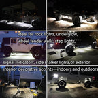 20 Pcs Rock Lights White Strip Lights Wheel Fender Well Underglow Led Lights for Cars Exterior Side Marker for Truck Golf Cart Wrangler RV RV SUV Offroad