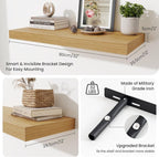 Fun Memories 32 x 12 Floating Shelves Wall-Mounted - Rustic Wood Shelf - 12 Inch Deep Floating Shelves for Wall - Large Stora