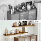 Vivelove 12 Inch Deep Floating Shelves 72 inch Long, 72 x 12 Wide Wall Shelves with Invisible Brackets, for Bedroom Bathroom 
