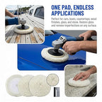 Fasmov 3 Pack Wool Polishing Pad, 7 inch Wool Buffing Pad for Compound Cutting & Polishing, Buffing Pad Kit for Car, Boats, Trucks and RVs Polishing