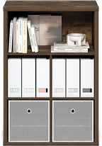 Furinno Cubicle Book Shelf, 5-Cube Bookshelf, Extra Thick Frame Cube Storage Organizer Bookcase with Closed Back, 15.3 x 29.9