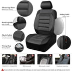 CAR PASS Leather 3D Foam Back Support Car Seat Covers Full Set Air Mesh Automotive Seat Covers, All Season Car Seat Cover Fit