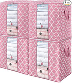 WISELIFE Storage Bags 4 Pack/100L Large Blanket Clothes Organization and Storage Containers for Comforters,Bedding, Foldable 