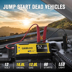 GOOLOO GT4000S Jump Starter 4000A Car Jumper Starter (Up to 10L Diesel All Gas Engines), 100W Fast-Charging Lithium Jump Box, SuperSafe Portable Car Battery Charger Power Bank for 12V Vehicles, Yellow