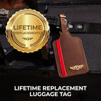 Genuine Leather Luggage Tag with Privacy Flap Set for Men Women Travel Easy with Suitcase Tags Identifiers (Brown, 2 Pack)