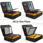 Noiposi Document Organizer with 5200℉ Heat Insulated, 16.1"x11.4"x4.3" Waterproof and Fireproof Document Box with Lock, Home 