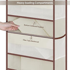 Univivi Over The Door Organizer - Wall Mount Hanging Organizer with 5 Large Compartments, 2 Small PVC Pockets and 8 Mesh Side