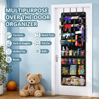 Over Door Toy Gun Storage, Hanging Organizer for Toy Guns, Hanging Toys Organizer with Pockets, Hook&Loop Straps for Foam Bla