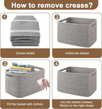 OIASKET Storage Baskets for Organizing, Woven Decorative Baskets for Shelves - Books, Towels, and Clothes, Cotton Rope Toy St