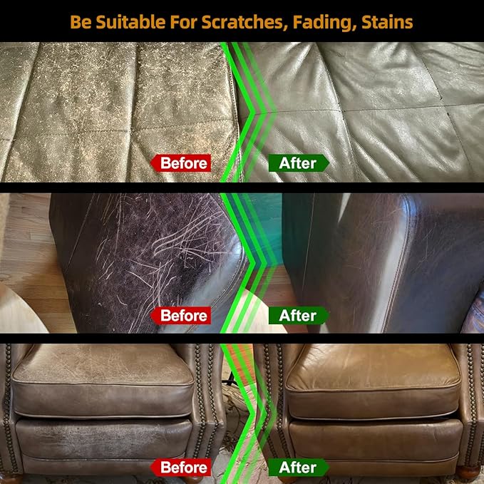 Leather Recoloring Balm, Leather Color Restorer, Leather Restorer for Couches, Leather Scratch Remover, Leather Scratch Repai