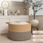 INDRESSME 115L Extra Large Blanket Basket, Woven Baskets for Storage, Wicker Storage Basket for Organizing Woven Laundry Bask
