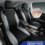 Skechers Memory Foam Seat Covers,Leather Car Seat Covers, Ultimate Comfort & Support Seat CoversFull Sets,Airbag Compatible, 