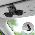 Metal Sunglasses Holder for Car Sun Visor, Universal Snap-On Clip for Visor Sunglass Holder, Black (2 Pack)