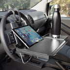 Mount-It! Car Table Tray with Adjustable Height and Tilt | Car Desk for Laptop FITS on Any Car Model and Steering Wheel | Holds Food, Drinks, Laptops, Tablets, Books and More! -